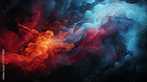 Colorful abstract background of smoke in the form of a cloud of fire