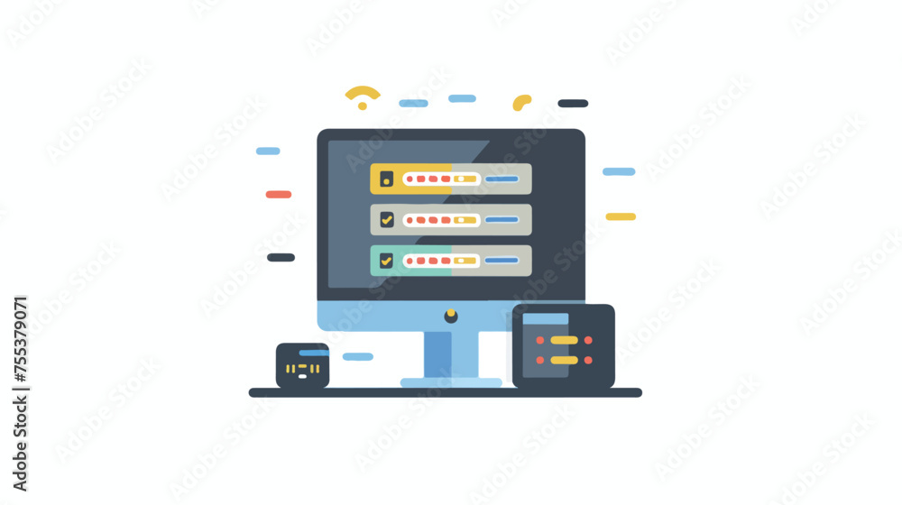 Flat design icon of system access 