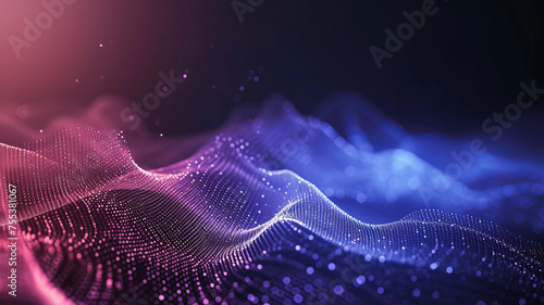 Ethereal purple waves traverse digital landscapes, signifying advanced technology and data analysis AI Generative.