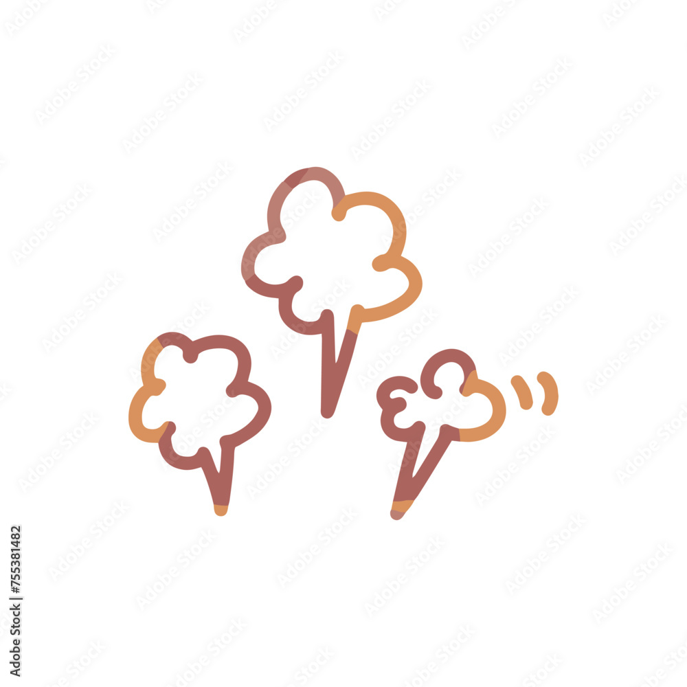 上向きに立ち上る蒸気または談笑の漫符 カラーシンプルイラスト 上向きに立ち上る蒸気または談笑の漫符 カラーシンプルイラスト
