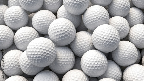 White golf balls isolated on a white background.