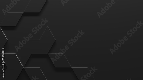 Dark Geometric Background With Copy-Space (3D Illustration)