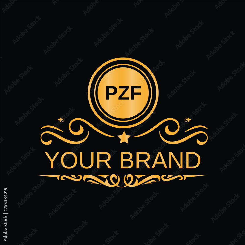 Initial PZF letter logo design with creative square symbol Initial PZF letter logo design with creative square symbol