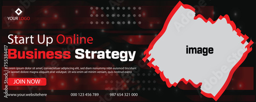 new professional business banner design and social media and post design in red and dark red color with background lights elements 
