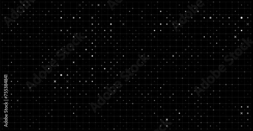 Virtual Technology Futuristic User Interface HUD Grid. Spaceship FUI GUI Backdrop Design. Science Fiction Theme Design, Artificial Intelligence. Hi-Tech Bg. Vector Illustration.