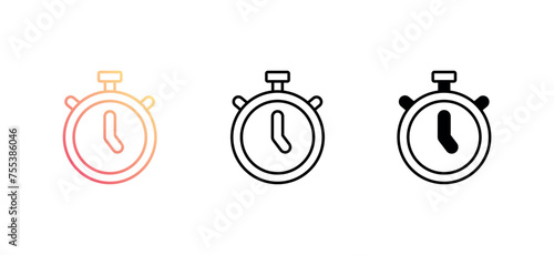 Chronometer icon design with white background stock illustration
