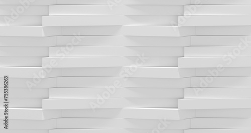 White Volumetric Uneven Wall (3D Illustration)