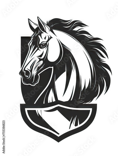 the horse crest logo in the style of dadaism