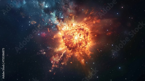 explosion of supernova in space background © Катерина Спіжевска