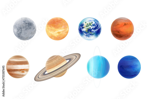 太陽系惑星のイラスト
