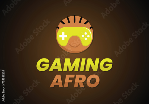 Afro Detailed esports gaming logo photo