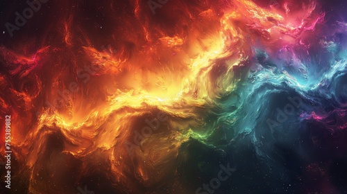 Craft a visually striking scene with a graphic nebula