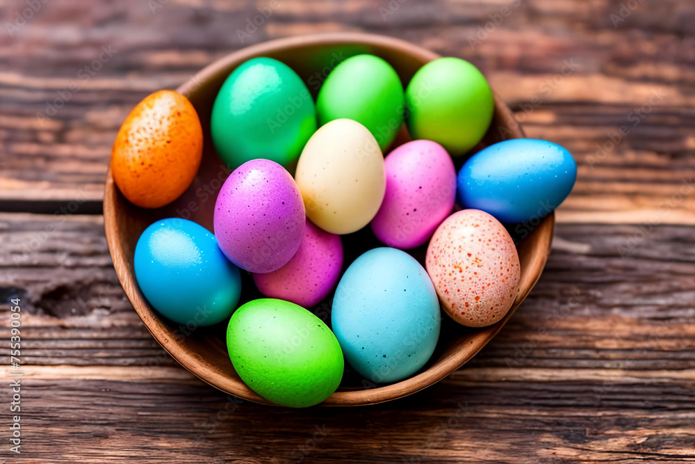 Vibrant Easter Eggs. A close-up image of colorful and intricately decorated Easter eggs Vibrant Easter Eggs. A close-up image of colorful and intricately decorated Easter eggs