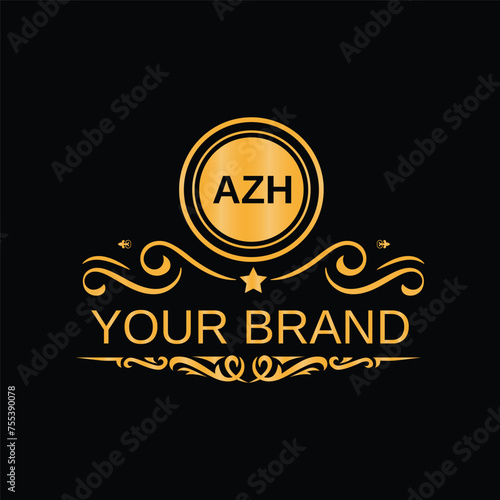 Creative letter AZH unique logo design vector and Illustration photo