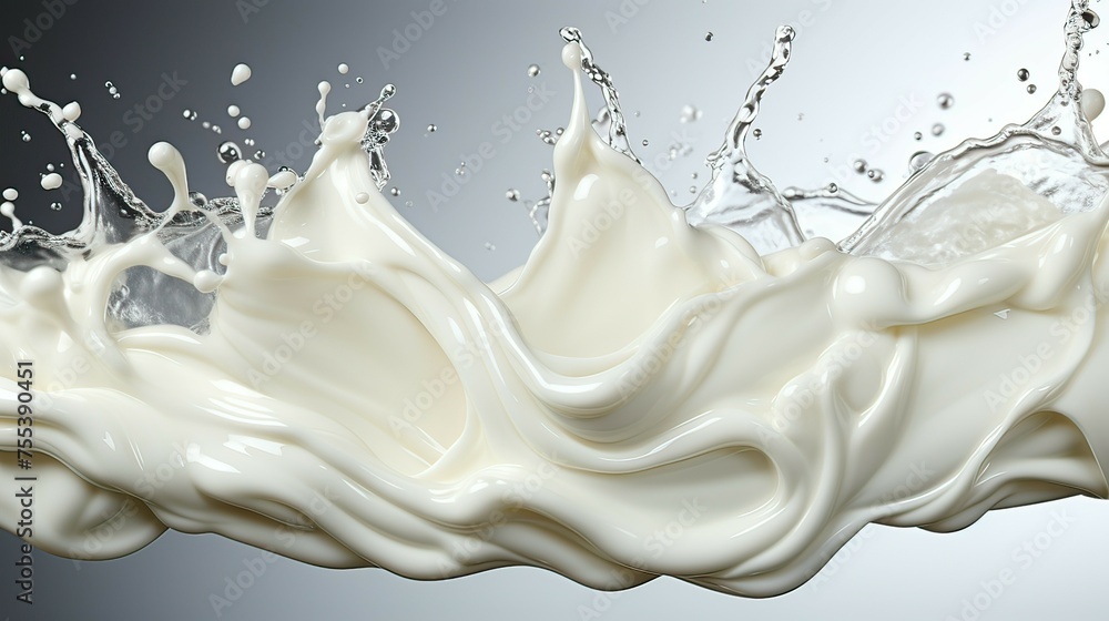 Milk splash isolated on black Milk splash isolated on black