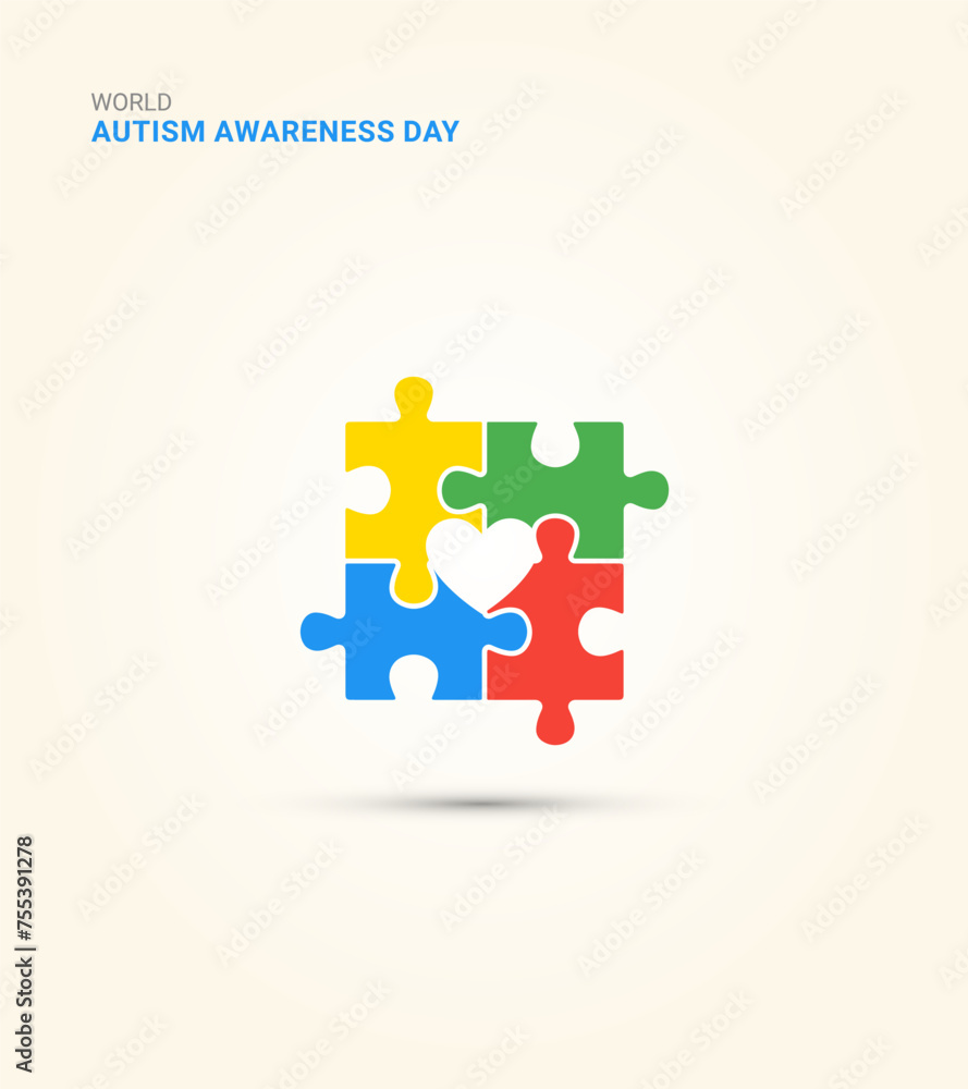 World autism awareness day, jigsaw puzzle, Autism day puzzle, creative design for autism day, design for social media banner, poster 3D Illustration. World autism awareness day, jigsaw puzzle, Autism day puzzle, creative design for autism day, design for social media banner, poster 3D Illustration.