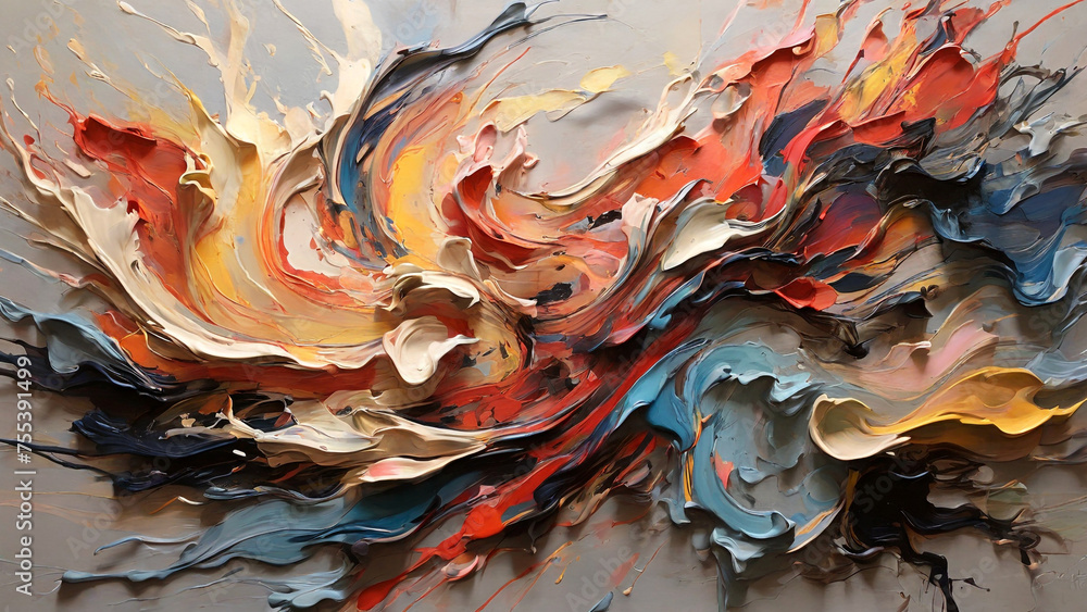 Captivating Fluidity in Abstract Oil Painting