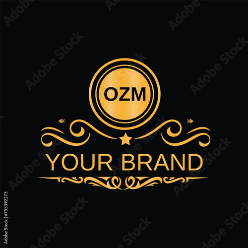 Initial monogram letter OZM logo design template for branding