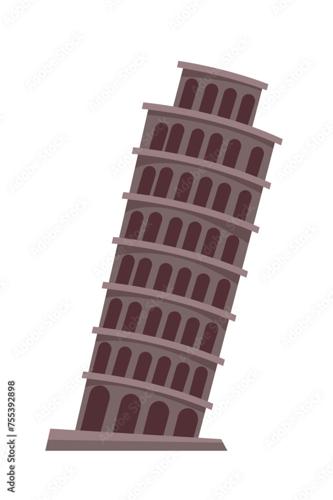 vector illustration of the Tower of Pisa Italy