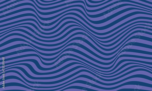 Abstract blue optical art wave line background. Vector