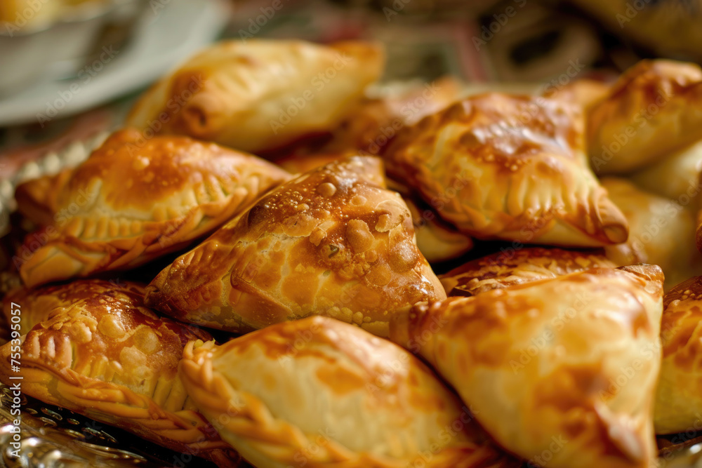 Samsa, savory pastries filled with meat or potatoes, baked to perfection for the Nowruz
