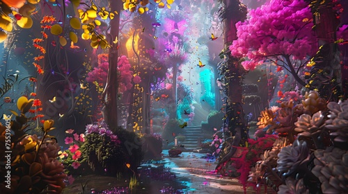 An AI-Powered Dream World: A fantastical dreamscape where AI algorithms manifest dreams into vivid, immersive experiences, blurring the lines between reality and imagination.