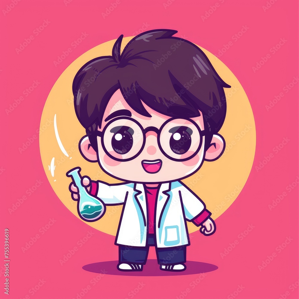 cute scientist mascot cute scientist mascot