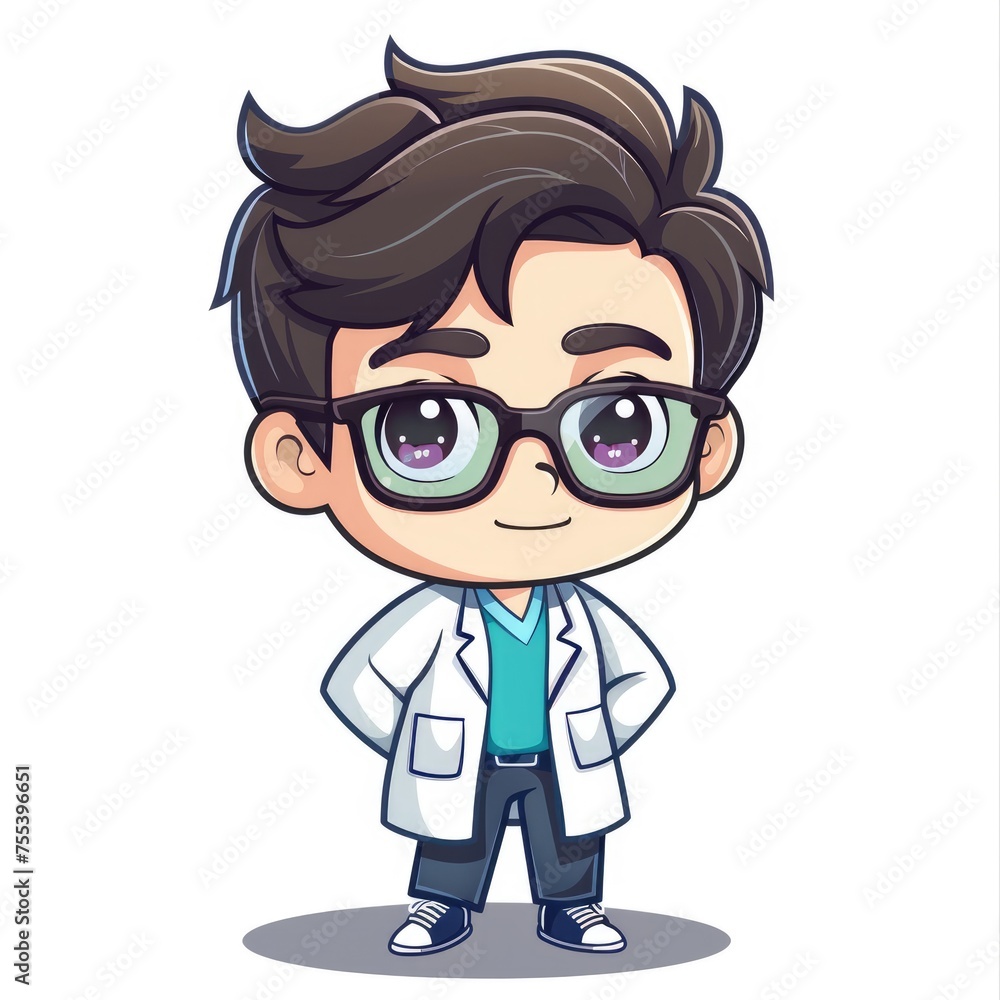 cute scientist mascot