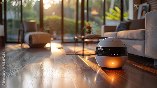 AI-powered personal assistant robot helping with daily household tasks. photo