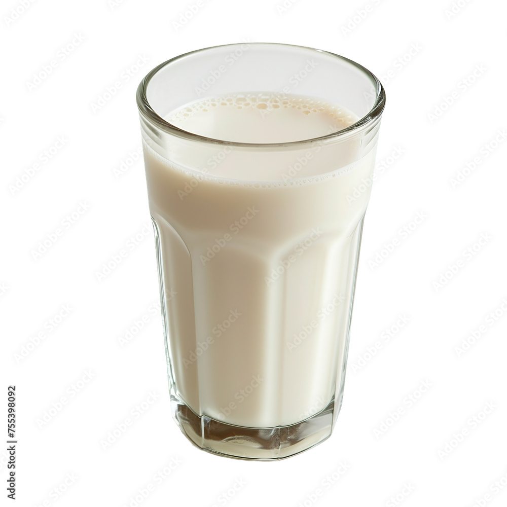 A glass of Milk isolated on white transparent background, ultra realistic food photography A glass of Milk isolated on white transparent background, ultra realistic food photography