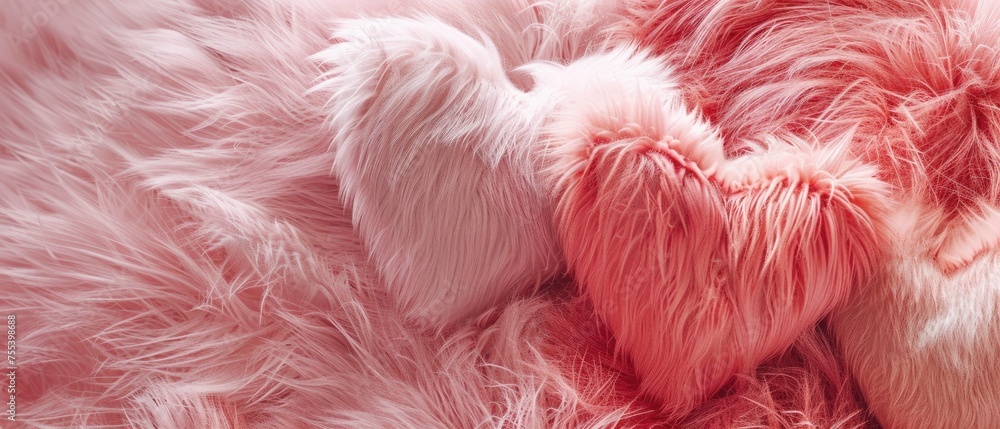 Fuzzy Love. 3D Fur Hearts Textured with a Pastel Pink and Red Color Palette, Adding Warmth and Softness to Romantic Designs. Fuzzy Love. 3D Fur Hearts Textured with a Pastel Pink and Red Color Palette, Adding Warmth and Softness to Romantic Designs.