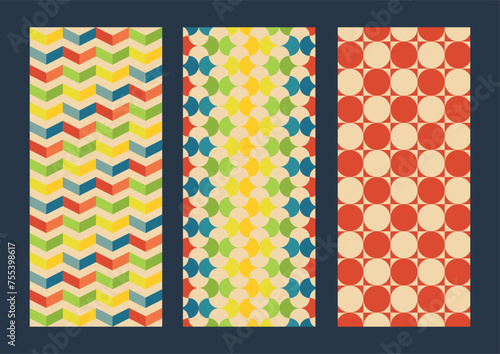 banners with retro patterns, set of retro banner textures, Print