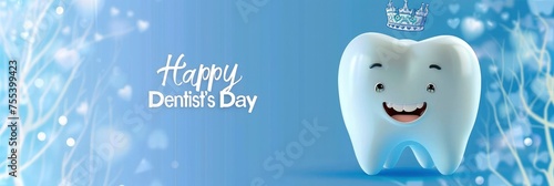 Tooth in the crown with the text Happy Dentist's Day