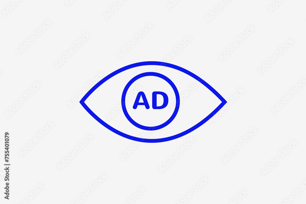 viewing ads illustration in line style design. Vector illustration. viewing ads illustration in line style design. Vector illustration.