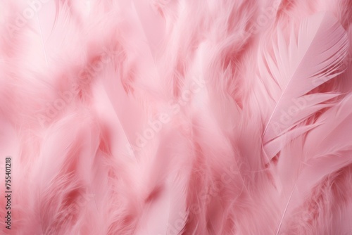 Detailed close up of pink feathers on a plain white background. Perfect for use in design projects