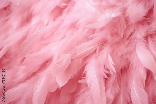 Close up of pink feathers on white background, suitable for design projects