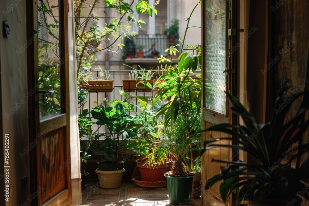 Cozy Urban Balcony with Plants Cozy Urban Balcony with Plants