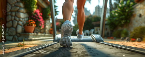 person running on the treadmill