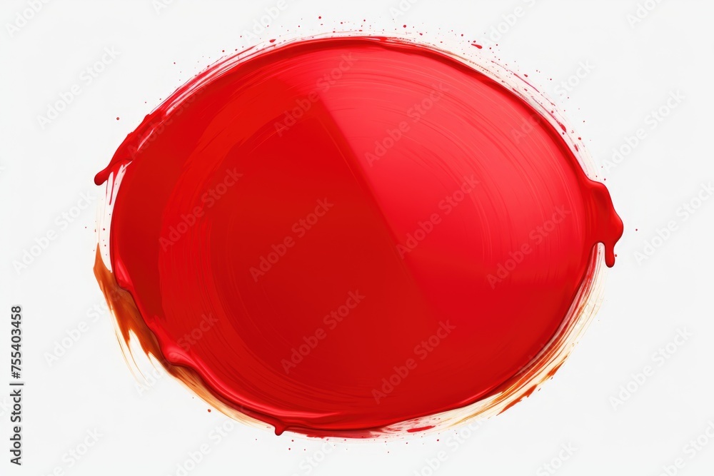 A red circle painted on a white surface. Suitable for graphic design projects A red circle painted on a white surface. Suitable for graphic design projects