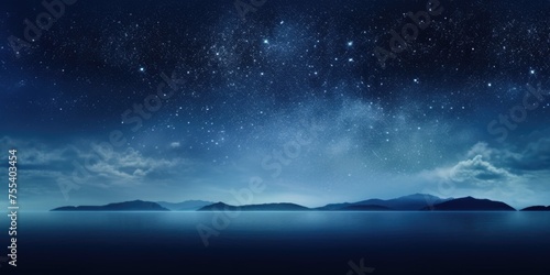 A serene view of the night sky reflecting on the calm waters. Perfect for nature backgrounds
