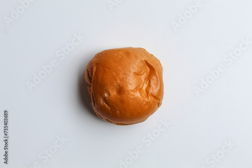 One bun bread, isolated on white background