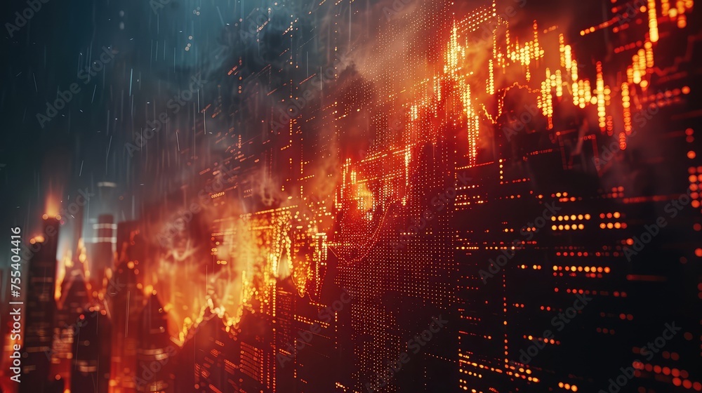 Financial Crisis, Visualize the impact of economic downturns and financial crises on investments, highlighting the importance of risk managemen