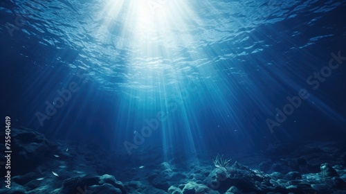 Bright sunlight filtering through clear water, ideal for nature and underwater themes © Fotograf