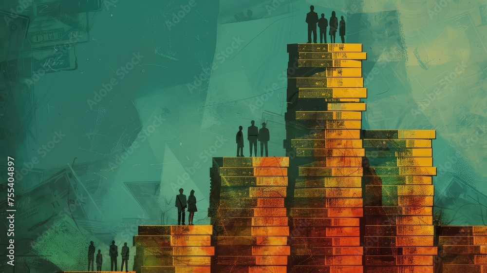 Wealth Inequality, Illustrate the disparities in wealth distribution ...