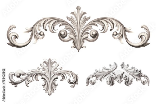 Various decorative elements on a plain white background. Ideal for graphic design projects