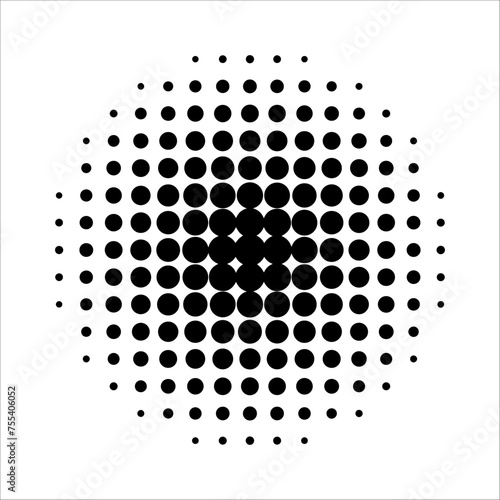 Abstract halftone circle of dots.