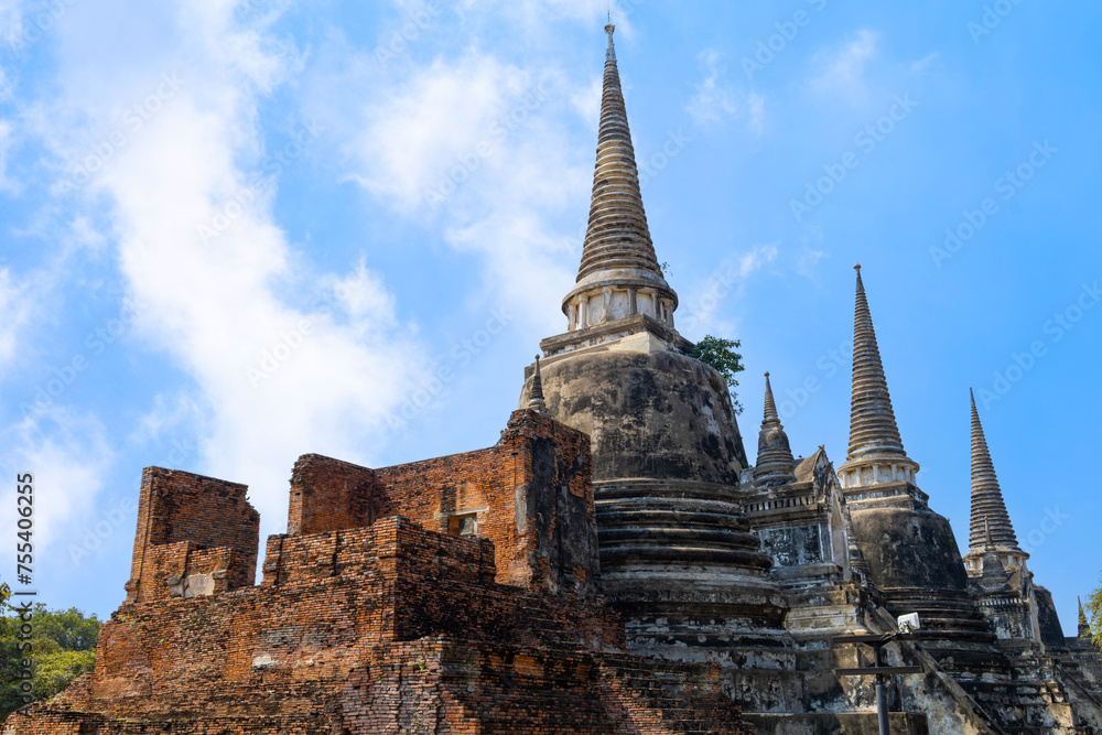 Wat Phra Si Sanphet temple is one of the famous temple in Ayutthaya, Thailand