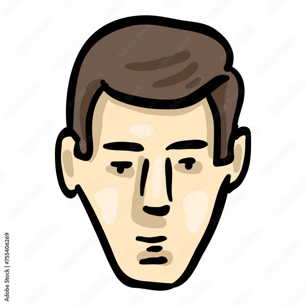 Man Face Doodle Icon