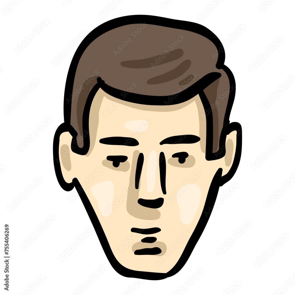 Man Face Doodle Icon Man Face Doodle Icon