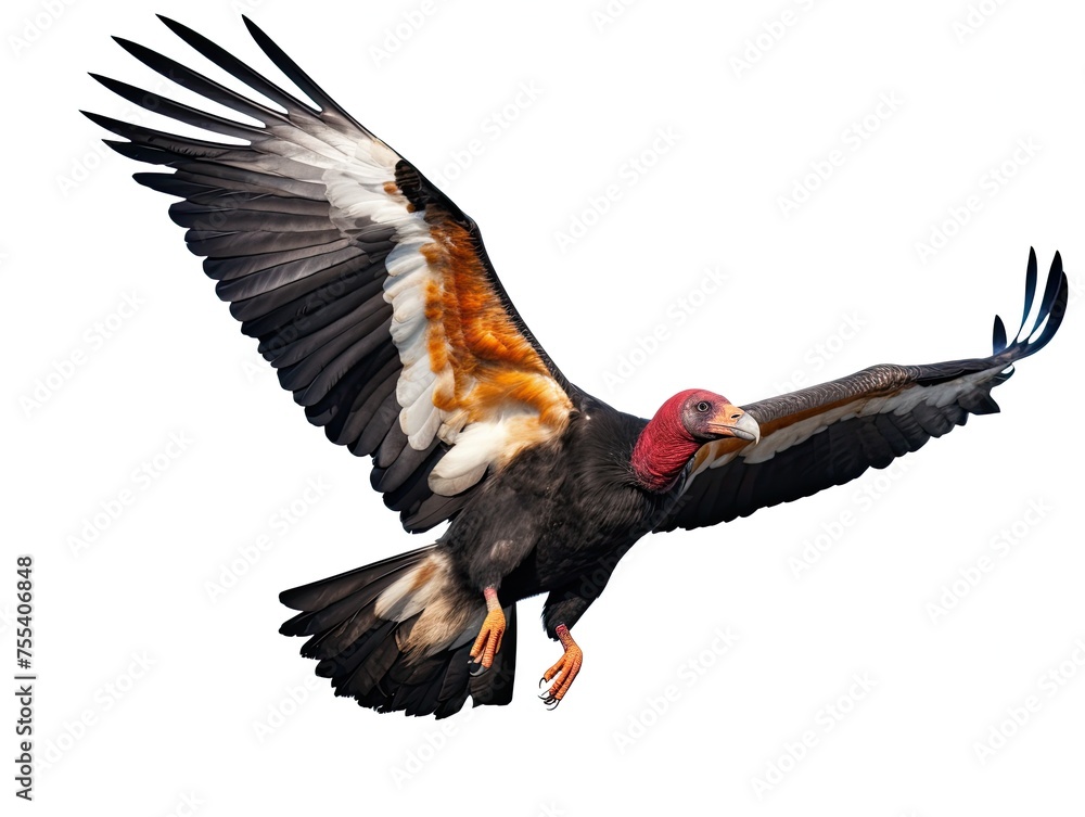 Obraz premium Condor flying isolated on white background